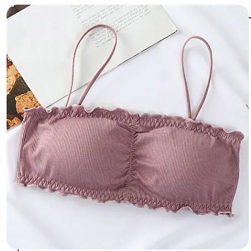 Korean Version Three Row Buckle Gathered Anti Sagging Thin Wrap Chest Wipe Chest Suspender Vest Underwear Women's Wrap Chest Suspender Vest Bra