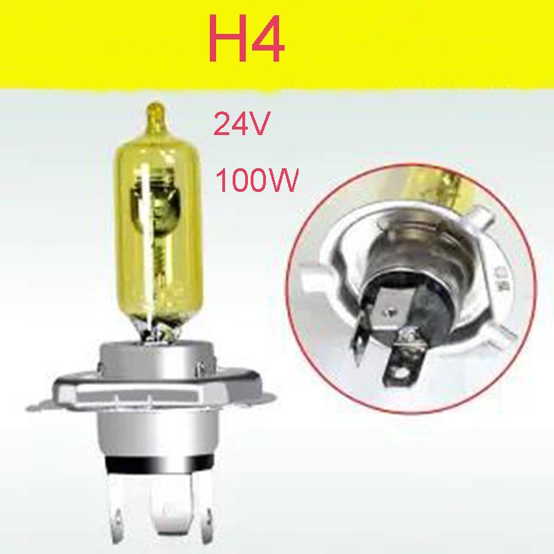 Car Bulb High Beam and Low Beam H4 Far Near One H7 Fog Lamp H3 H1 Super Bright 100W Hernia Halogen Lamp Original Car Brightening Golden Light 12V24V