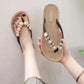 Ladies Sandals and Slippers Fashion Decoration Flip-Flops All-match Outer Wear Beach Flats