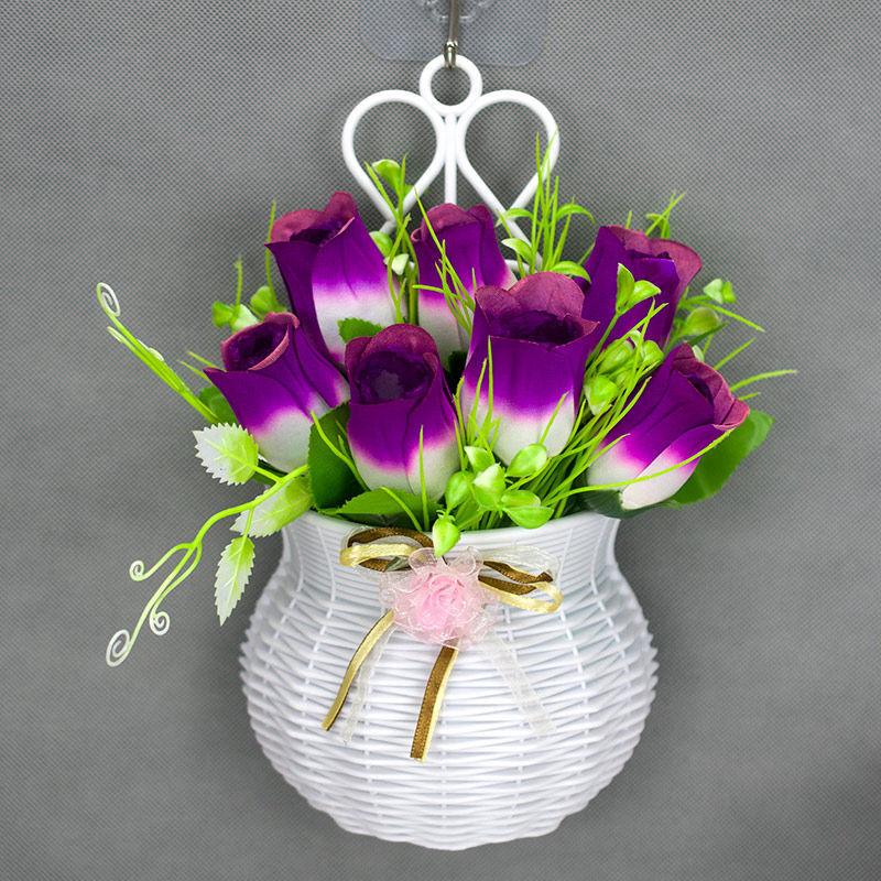 Wall Decoration Fake Flower Set Rose Simulation Flower Pendant Bedroom Living Room Wall Arrangement Bouquet