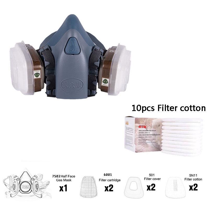 Face Mask Spray Paint Gas Mask Respiratory virus Protection Dust-proof Respirator Mask Filter