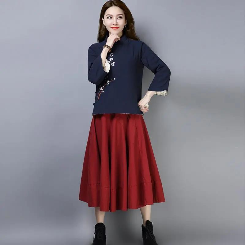 Chinese Tang Suit Cotton-padded Clothes Republican Style Women's Improved Cheongsam Jacket Retro Chinese Style Quilted Thick Cotton Linen