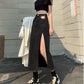Denim Skirt Long Skirt Women Solid Split  High Waist Over The Knee Hip Skirt Casual Club Home Office