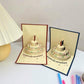 Creative Cute Birthday Gift Girl Heart Birthday Cake Blessing Greeting Card Folding 3D Stereo Card