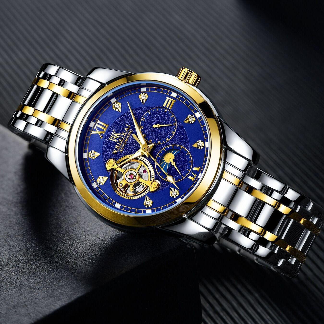 Mens Watches Sport Clock Male Top Brand Luxury Skeleton Clocks Automatic Mechanical Steel Men Watch