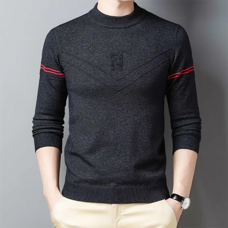 Men's Sweater Knit Sweatershirts Long-sleeved Slim Bottoming Sweater Autumn Casual Young Men's Plus Size Sweater