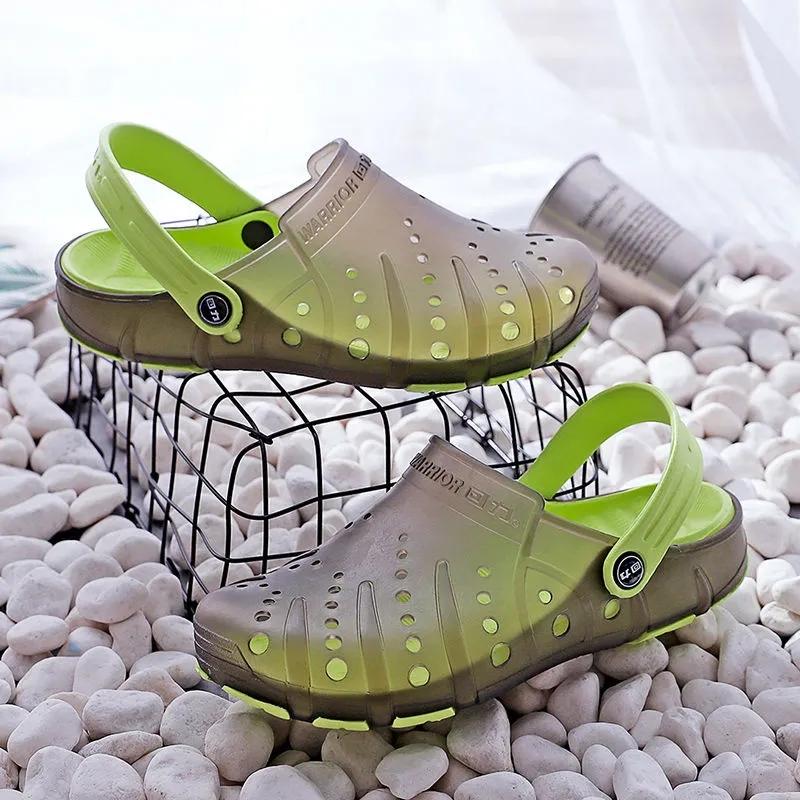 Unisex Summer Sandals Slippers Dual Use Couples Breathable Hole Shoes Men's Slippers Baotou Beach Shoes Women's Sandals Non-slip Flat Sandals