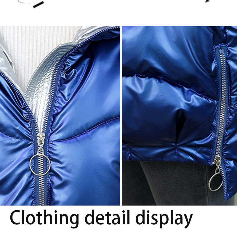 Disposable Cotton Clothes Women's Bright Cotton Coat Women's Short Winter Loose and Colorful Hooded Down Cotton Warm Thick Coat