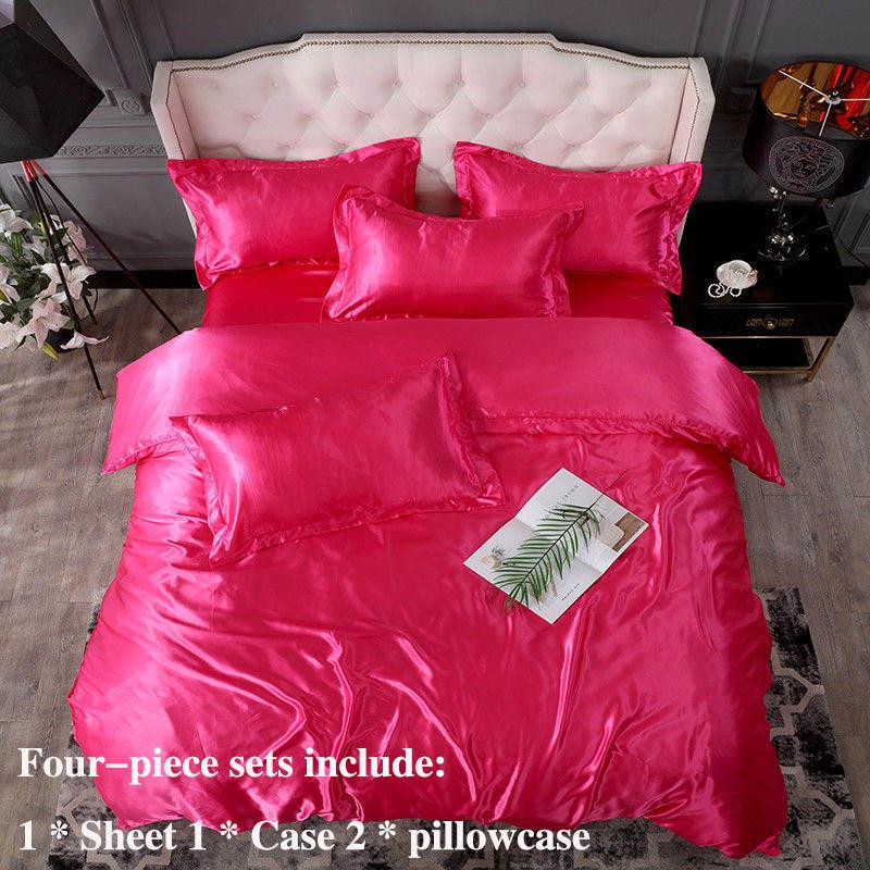 Ice Silk Four-sector Four Seasons Universal Bedding Simple Silk Clothing Skin Naked 1.8 M 2 Meter Bed Bedding Set