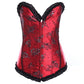 Jacquard Women's Spiral Steel Boned Overbust Corsest & Bustiers Long Torso Body Shaper Corset With