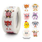 500 Stickers/roll Children Cartoon Animal Stickers Cute Reward Label Kindergarten Teacher Encouragement Supplies
