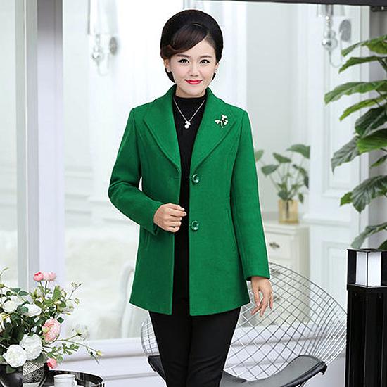 Wool Blend Coat Autumn Winter Jacket Ladies Mujer Fashion Turn-down Collar Solid Casaco Feminino