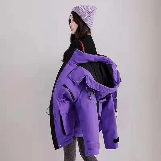 Women's Mid-length Down Jacket Pie To Overcome Winter Korean Warm Jacket Tide Mountaineering Ski Suit Oversized thick coat