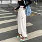 Spring and Summer Korean Style High-waist Wide-leg Sports Casual Pants Female Student Loose-fitting Pants Trend