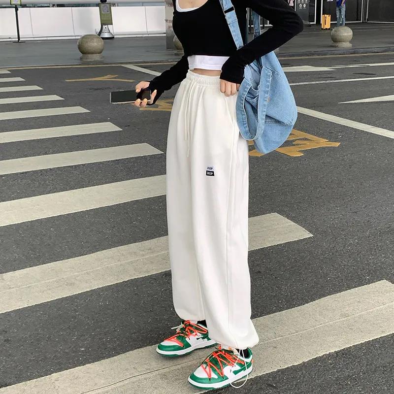Spring and Summer Korean Style High-waist Wide-leg Sports Casual Pants Female Student Loose-fitting Pants Trend