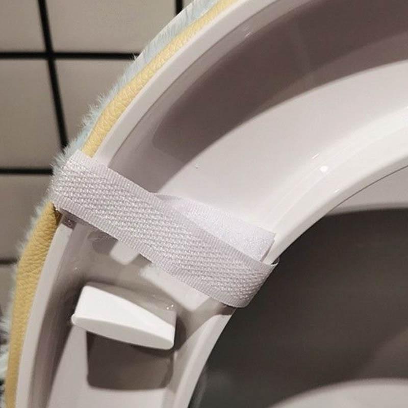Cute Bowknot Toilet Cushion Household Waterproof Universal Velcro Plush Toilet Cushion Winter Warm Toilet Cushion