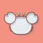 Sub-grid Silicone Sucker Tableware for Baby Cartoon Crab Anti-fall Dinner Plate Infant Kids Supplementary Food Bowl Soft Dishes