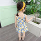 2PCS Children Clothing Set Spring Summer Sling Girls Suits Printing Sleeveless Tops + Skirt Clothing Set