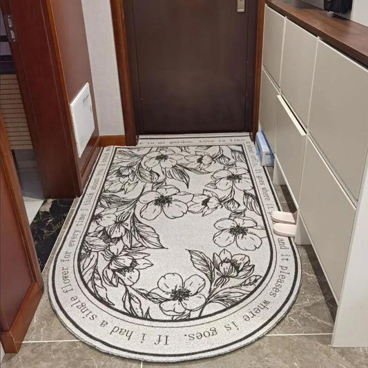 Entrance Door Mats Semi-circular Nordic Entrance Door Silk Loop Non-slip Carpet Entrance Mats Can Be Cut