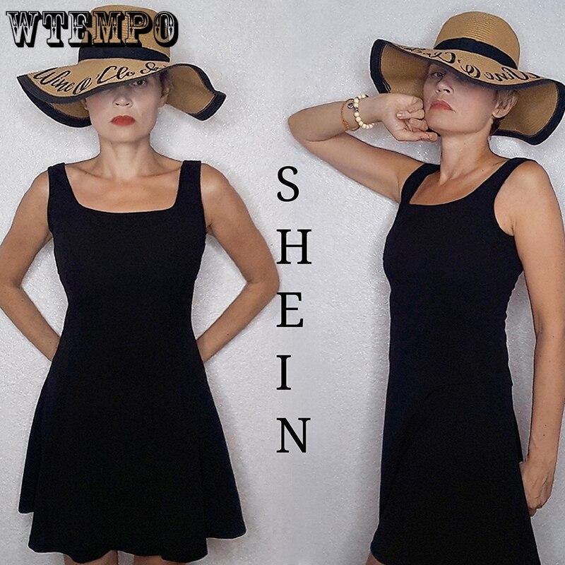 Summer Woman Dresses Sleeveless Straps Square Collar Slim Fit Sexy Mini A Line Dress