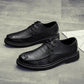 Full Soft Leather Shoes Men's Spring and Autumn Black Casual Shoes Korean Fashion Lazy Shoe