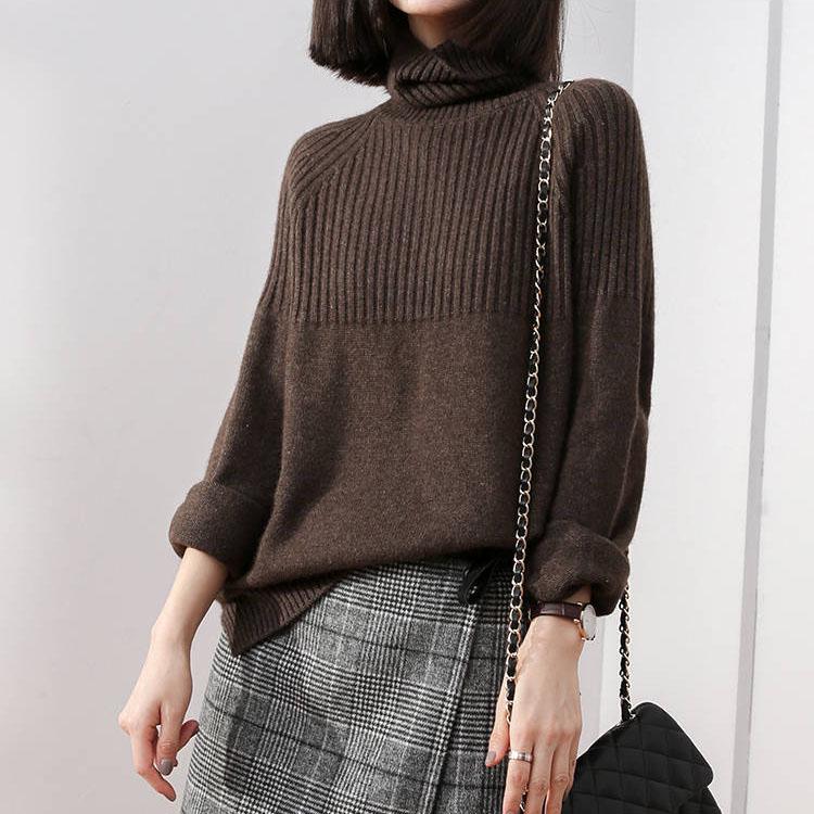Women's Thick Turtleneck Sweater Autumn and Winter Loose Short Pullover Bottoming Shirt