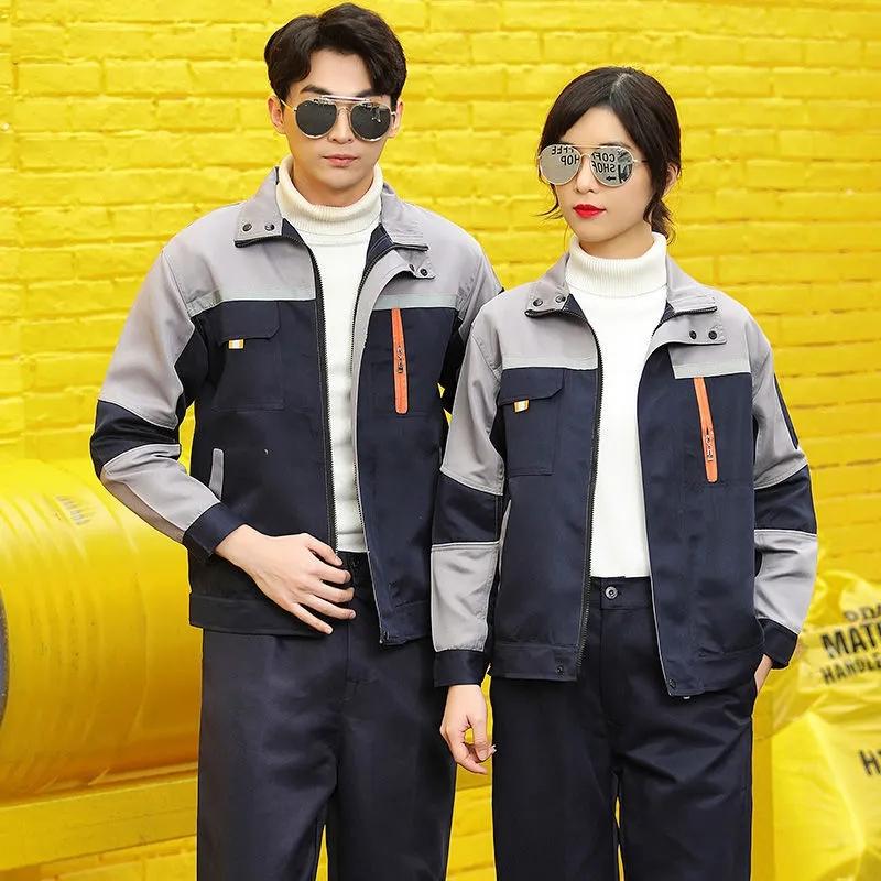 Labor Insurance Overalls Suit Men's Spring and Autumn Trousers Long-sleeved Thick Wear-resistant Dirty-resistant Men's Workwear Suit