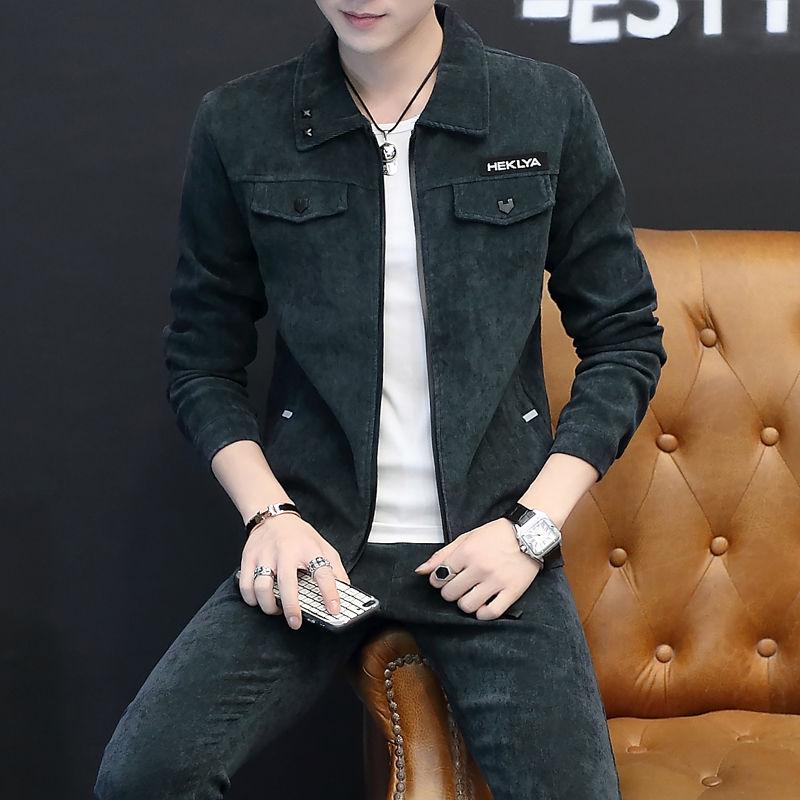 Men Top Autumn Winter Casual Corduroy Slim Long Sleeve Coat Suit Jacket Blazer