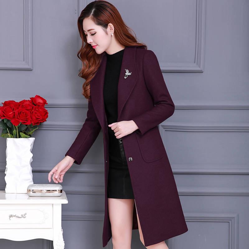 Women Overcoat Autumn Jacket Casual Women Fashion Long Woolen Coat Slim Female Winter Wool Coats