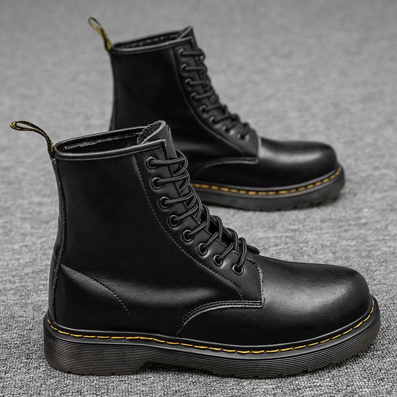 Men High-top Martin Boots British Style Couple Breathable Work Boots All-match Waterproof Thick Bottom Outdoor Shoes Autumn Winter