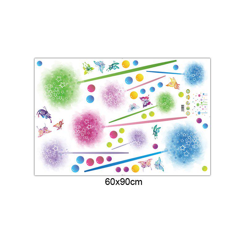 [Wall sticker ]Fantasy Flowers Dandelion Dots Butterfly Wall Stickers For Kids Rooms Kitchen Bathroo