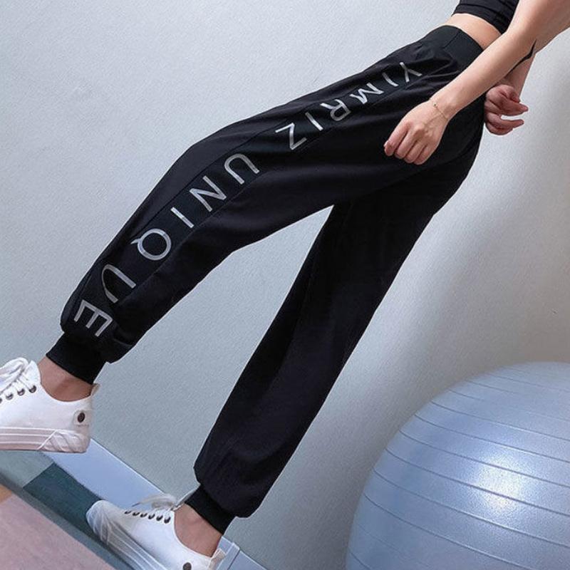 Women's Loose-fitting Sports Pants Are Thin and High-waist Running Training Harlan Yoga Wear Breathable and Quick-drying Fitness Trousers Tide