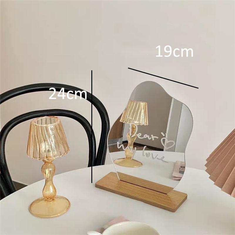 Irregular Mirror Simplicity Single Wooden Makeup Mirror Desktop Creative Travel Student Dormitory Bedroom Home Decoration