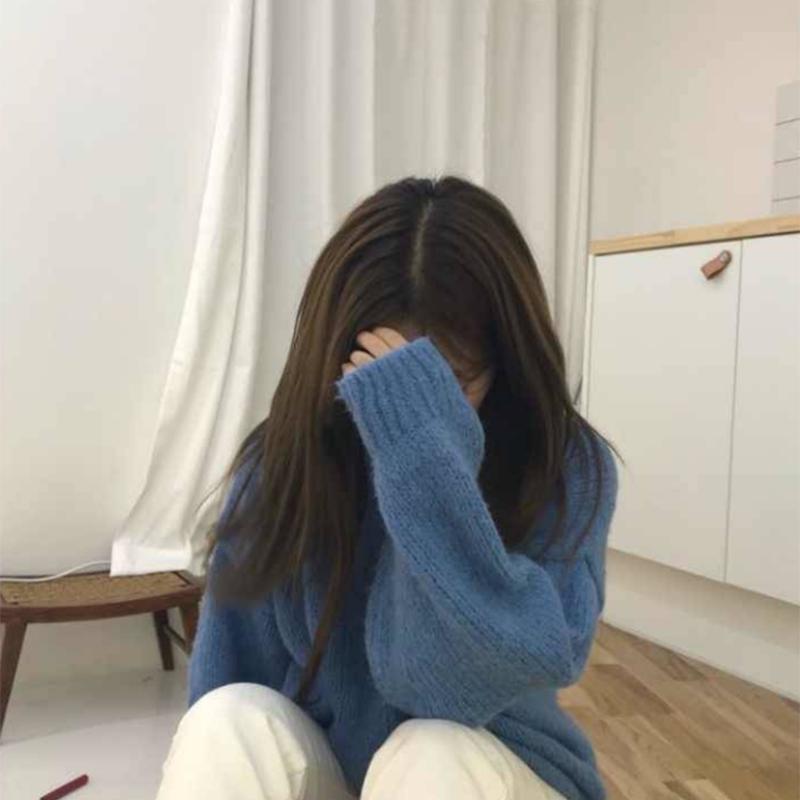 Pofulove sweet candy-colored sweater students thickened Orange sweater women loose lazy wind hedging