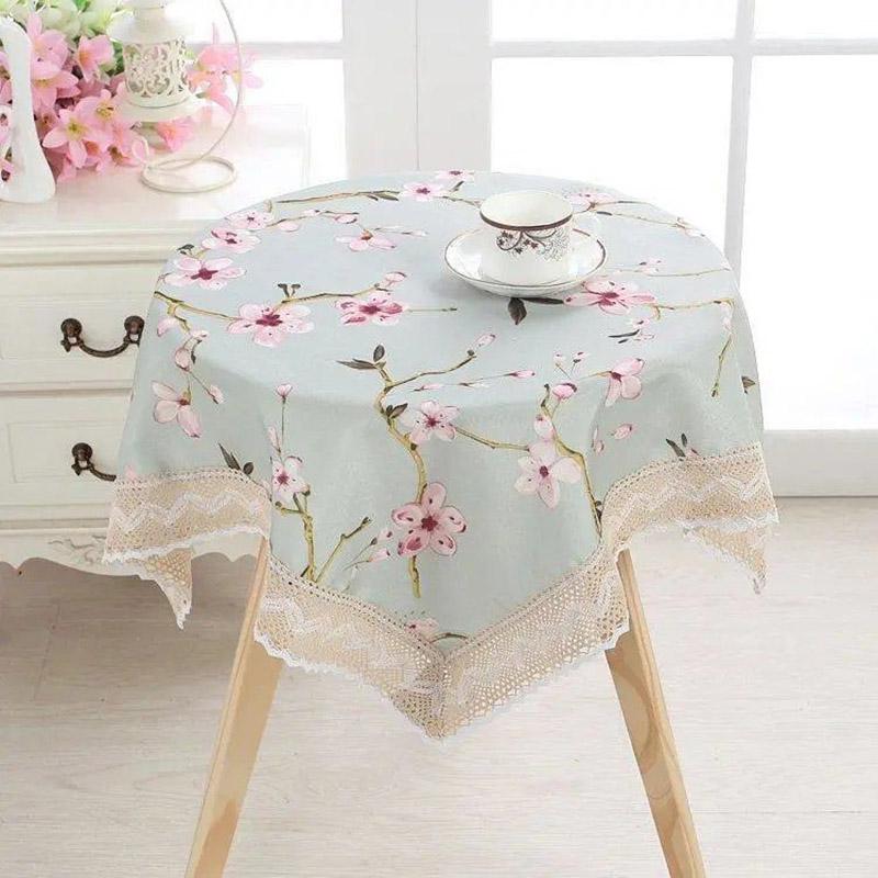 Tablecloth Round Tea Table Cloth Household Bedside Table Cover Towel Fresh Tablecloth Living Room Rectangular Tablecloth