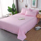 Pure Color Bed with Three-piece Washable Cotton Bed Linen Pillowcase, Breathable, Sweat-absorbing and Warm, Single and Double Bed Sheets