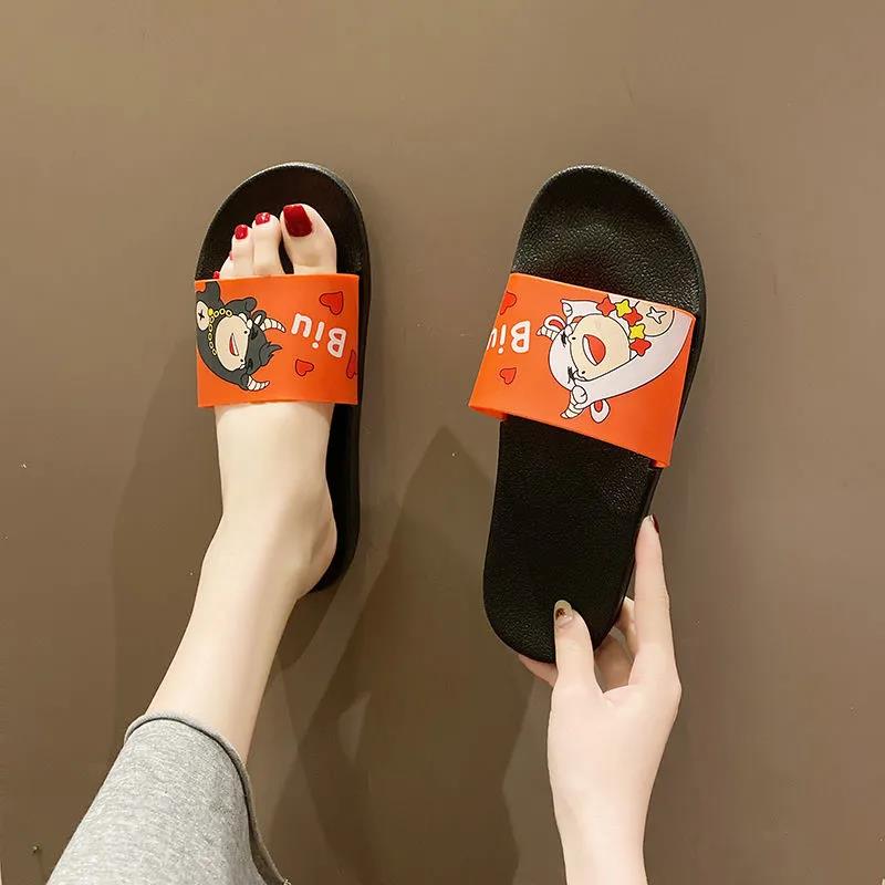 Slippers Female Summer Wear Cartoon Cute Korean Students All-match Home Non-slip Indoor Sandals and Slippers