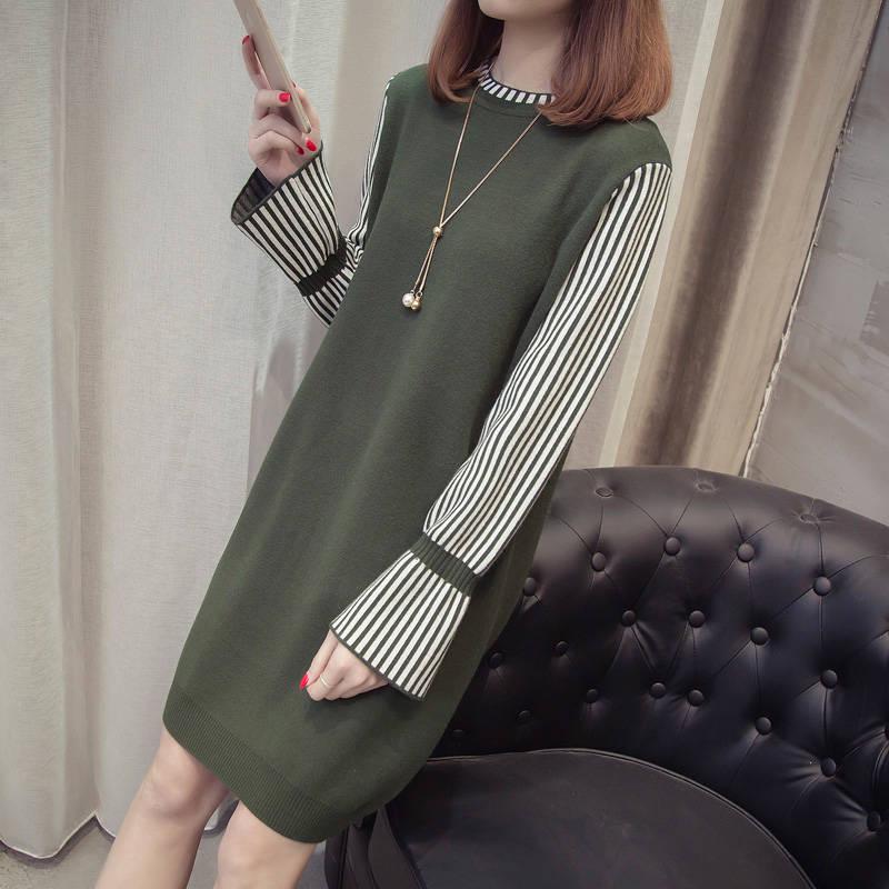 Women Fashion Solid Casual Knitted Sweater Female O-Neck Pullover Ladies Elegant Loose Sweater