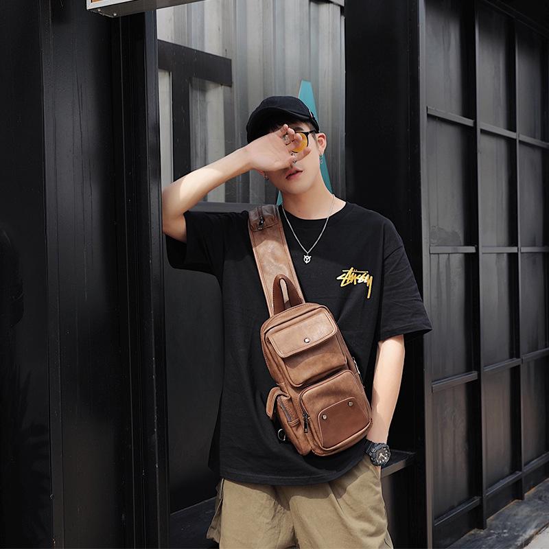 Chest Bag Men's Large-capacity Multi-layer Pocket Outdoor Riding Sports Shoulder Messenger Bag