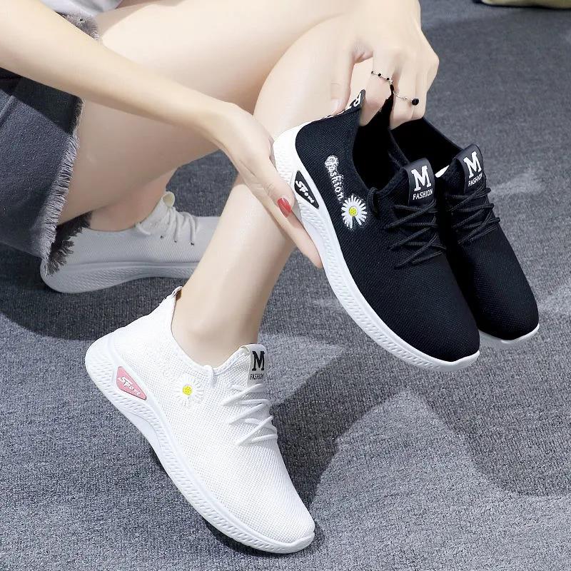 Non-slip Wear-resistant Running Shoes Women's Spring and Summer Sports Shoes  Slip-on Mesh Shoes
