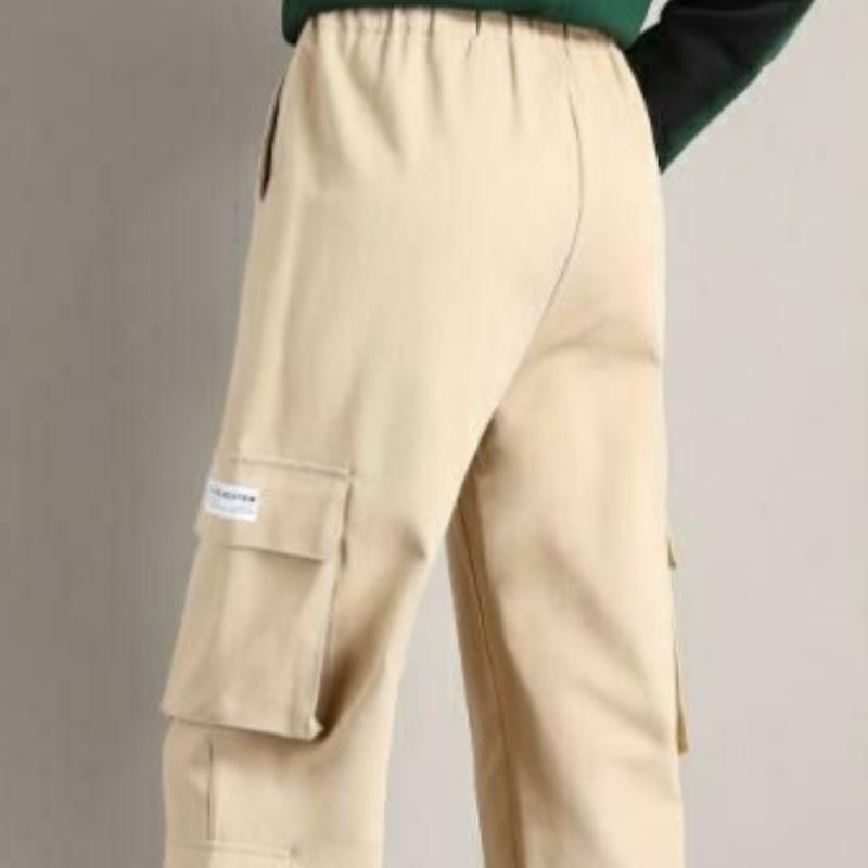Overalls for Male and Female Students Ins Tide Korean Version of Straight Leg Beam Fashion Versatile Multi-pocket Harlan Sports Casual Pants