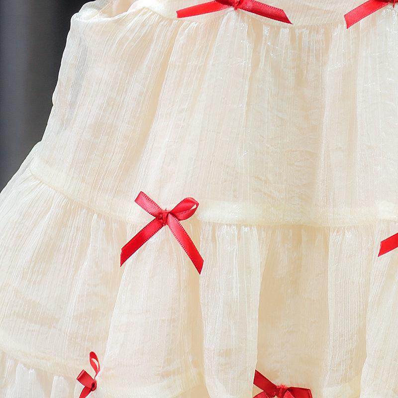 Girl's Sleeveless Princess Skirt Summer Little Girl Children's Dress Korean Style Pengpeng Yarn Baby Summer Dress Children's Dress