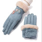 Winter Gloves Ladies Winter Warm and Cold Protection Cute Plus Velvet Thick Touch Screen Cotton Gloves