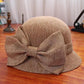 Bow Knot Fisherman Hat Women's Spring Summer Cotton Linen Pot Hat Sun Hat All-match Foldable Sun Hat