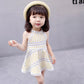 Girls' Summer Korean Style Dot Bohemian Dress Round Neck Sleeveless Dress Lace Cute Baby A-line Skirt