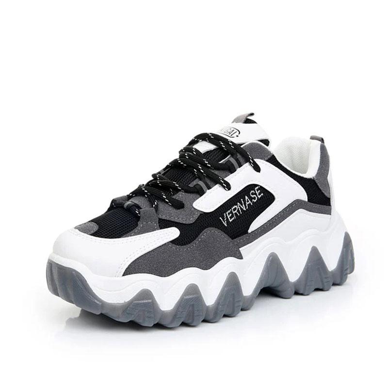 Female Student Sports Shoes Breathable Mesh Shoes Casual Shoes Small White Shoes Leather Thick Soles Large Soles Comfortable Mesh Shoes for Girls