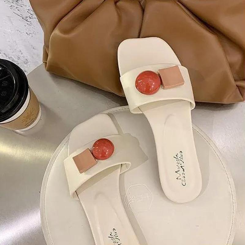 Slippers Women Outdoor Slippers Flat-bottom Slippers Women Outdoor Fashion Beach Sandals and Slippers