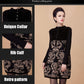 Vintage  Printed Woolen Sweater Women Thickened Long High Neck Furry Pullover Dress Plus Size  Loose Bottoming Sweater Dress