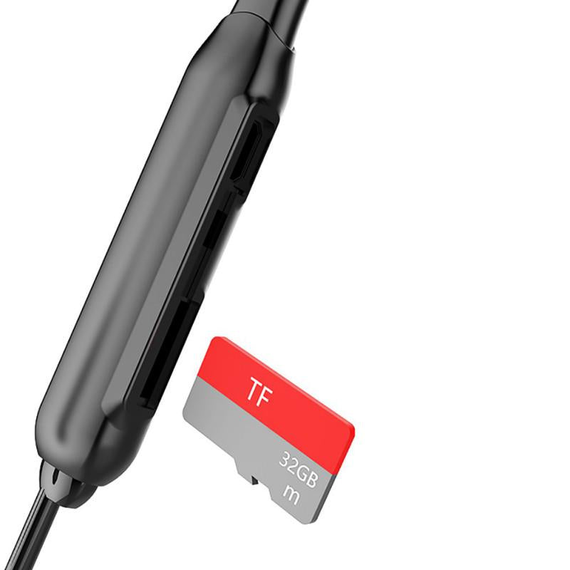 Sports Bluetooth 5.0 Headset Metal Magnetic Wireless Double Bass In-ear Lug Silicone