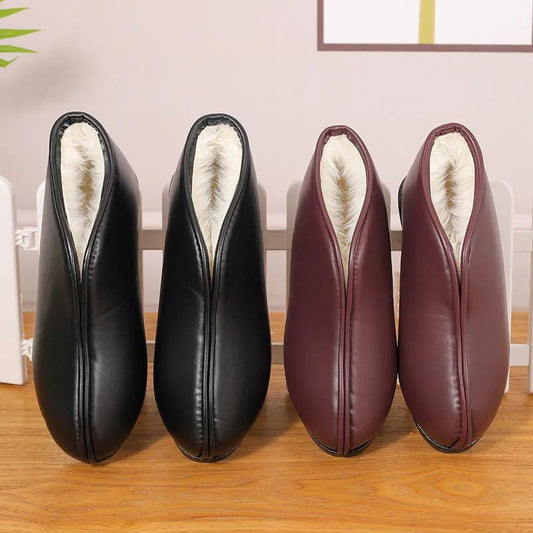 Cotton Shoes Men's Winter Women's Cotton Shoes Leather Cotton Shoes Plus Velvet Waterproof Non-slip Soft Sole Shoes for The Elderly